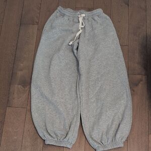 Urban Outfitters Light Gray Elastic-Waist Track Joggers